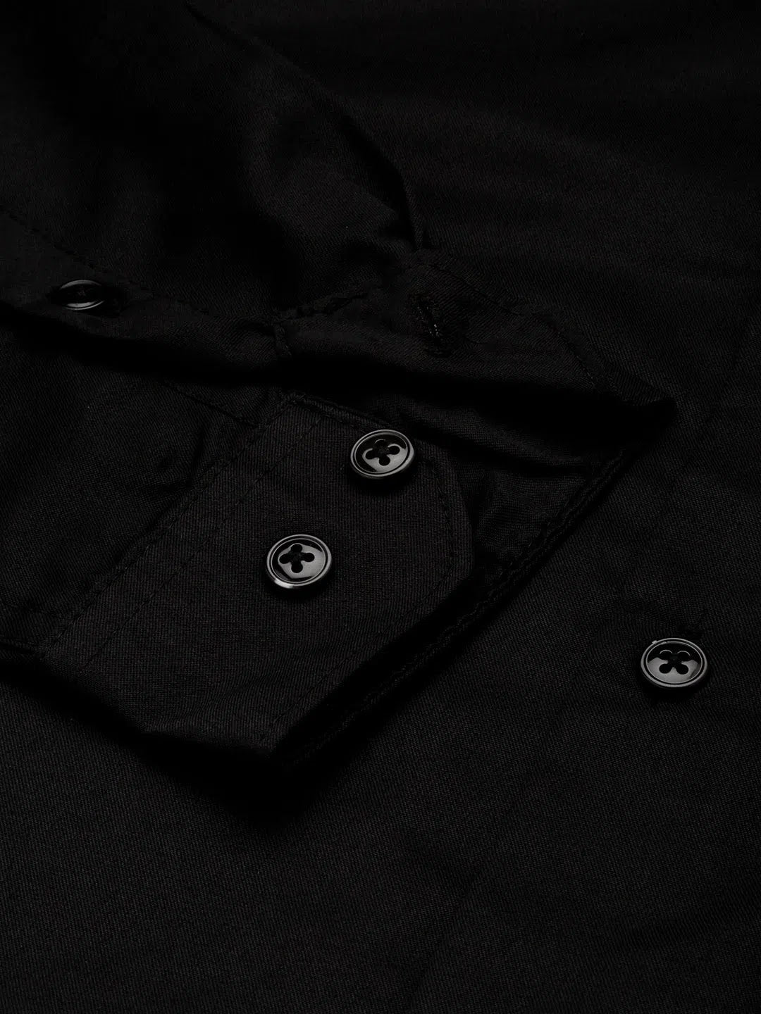 Black Solid Cotton Mens Shirt | DesiQlo Formal Shirts