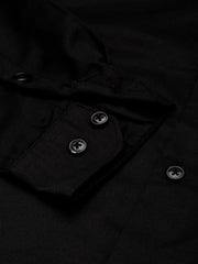 Men Black Solid Formal Shirt-NECKAMPLAIN-3160-Black