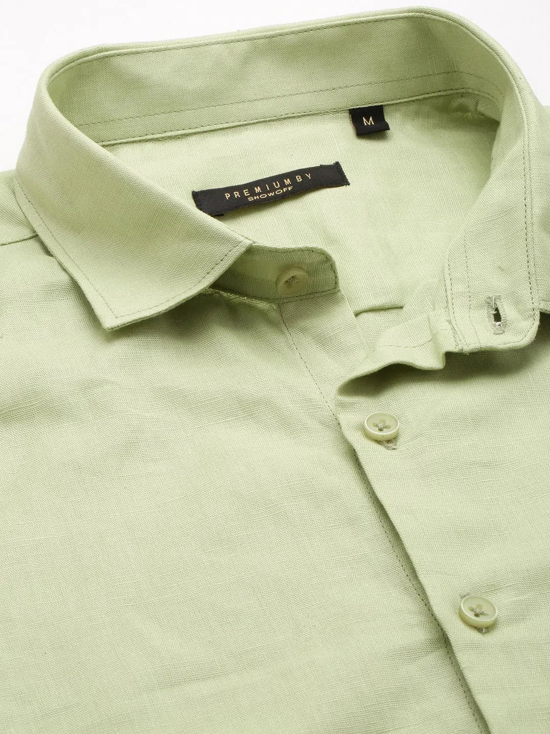 Green Solid Cotton Mens Shirt | Casual & Stylish - DesiQlo