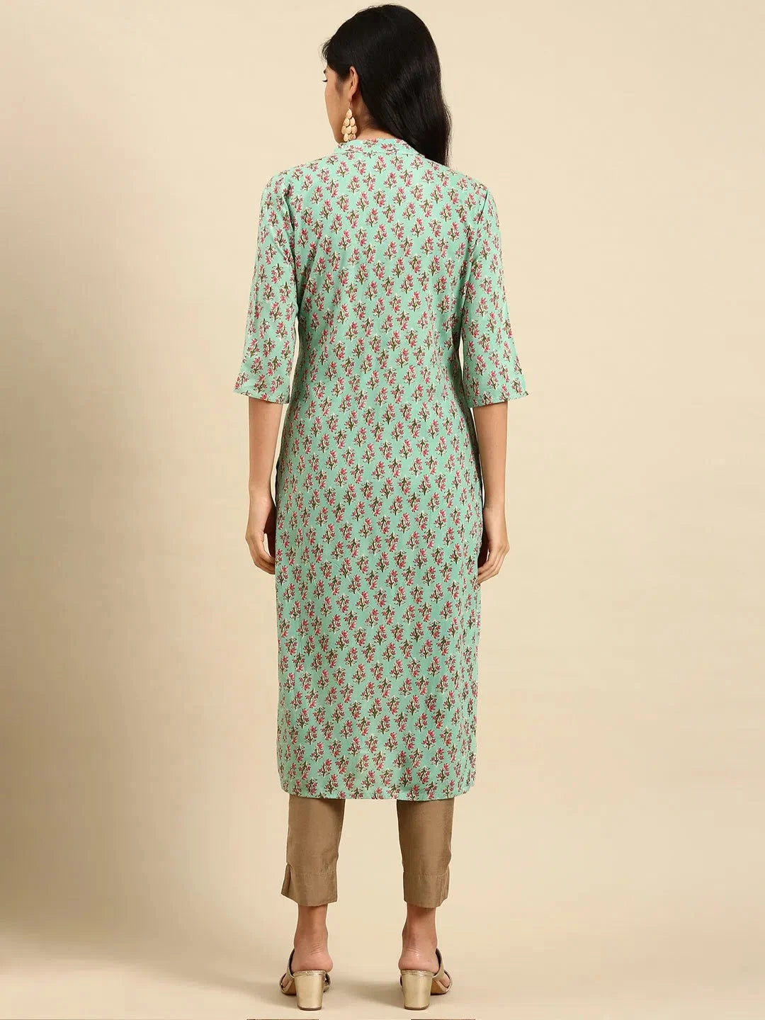 Green Printed Indian Kurta for Ladies | Stylish Women's Kurtas