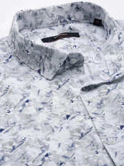 Men White Printed Casual Shirt-COLMPRINT-3092-White