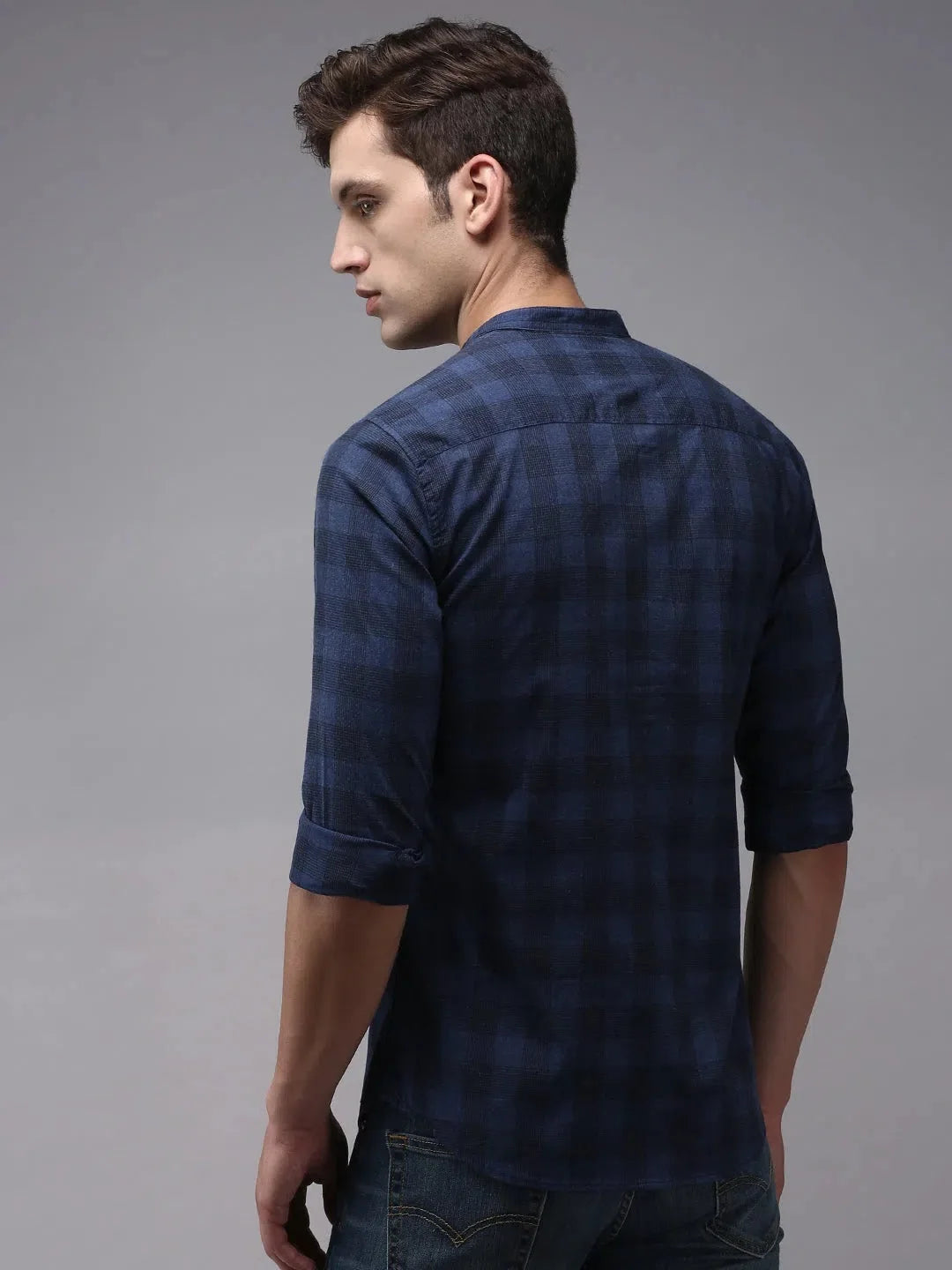 Blue Checked Mens Shirt | Cotton Casual and Formal Shirts