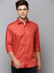 Men Rust Solid Casual Shirt-BREZZAPLAIN-4546-Rust