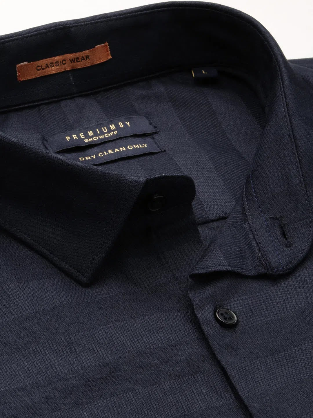 Navy Striped Mens Shirt - Cotton Casual Shirt | DesiQlo