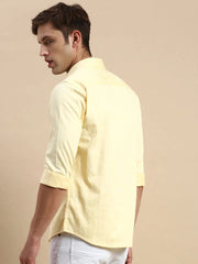 Men Yellow Striped Casual Shirt-PACIFICSTRIPE-4944-Yellow