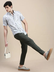Men Cream Floral Casual Shirt-GEORGE-1643-Cream