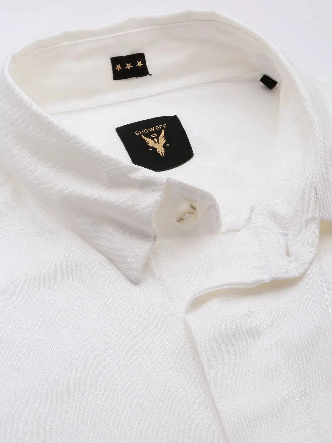 Men's White Solid Cotton Shirt | Crisp & Stylish Look