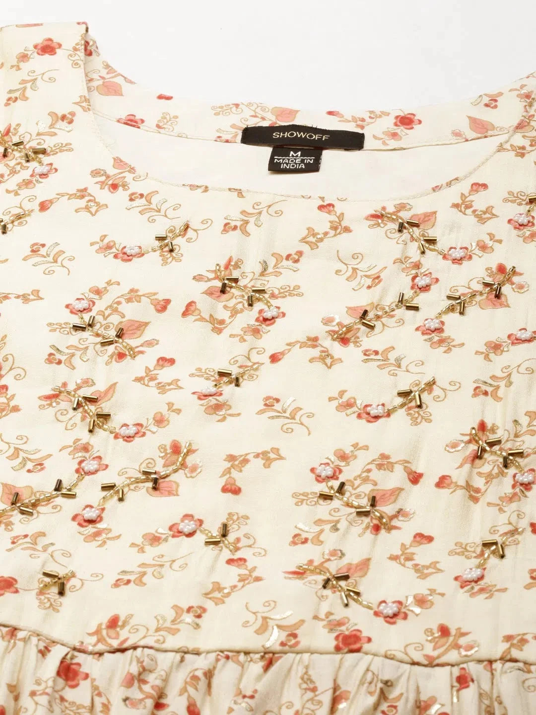 Cream Ethnic Motif Women's Kurta Sets | Indian Kurta Sets