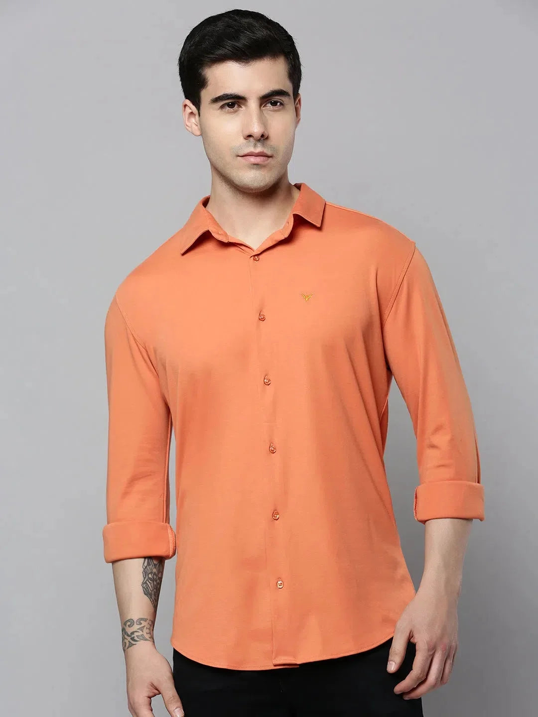 Coral Solid Mens Shirt - Casual Cotton Shirt | DesiQlo