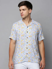 Men Blue Printed Casual Shirt-RESORTPRINT-5282-Blue