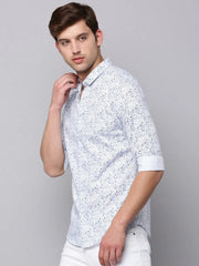 Men White Printed Casual Shirt-TKTPRINT-120-White