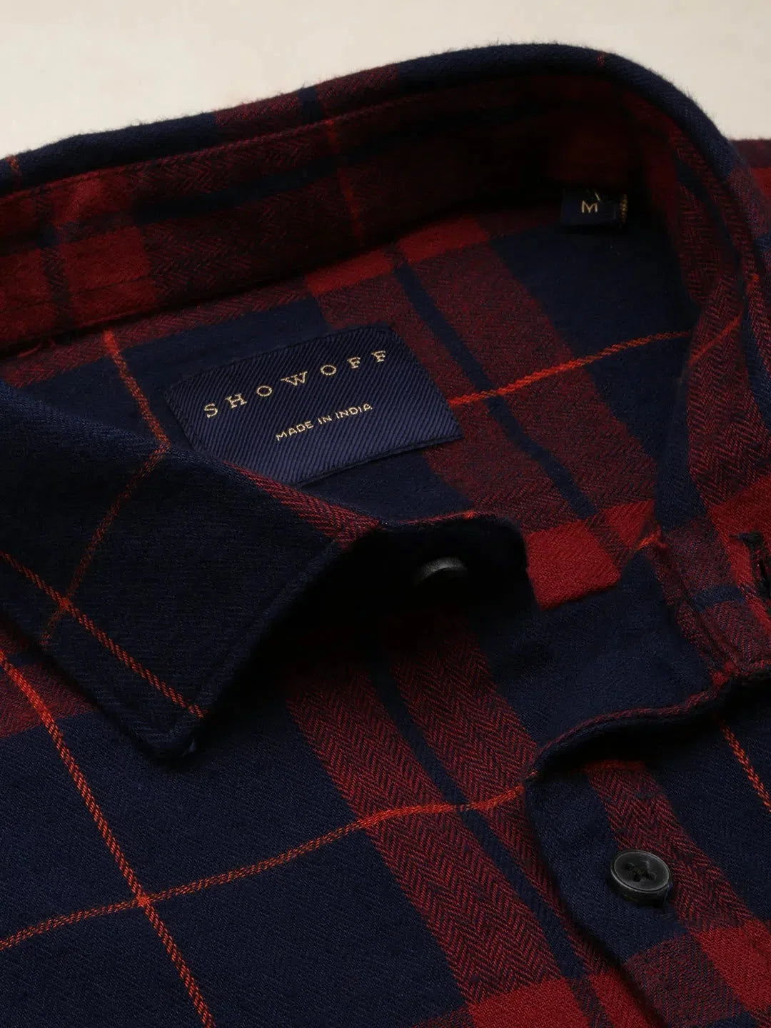 Rust Checked Mens Shirt - Cotton Casual Shirt for Men