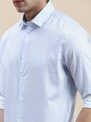 Men White Geometrical Casual Shirt-STANLEY-9258-White