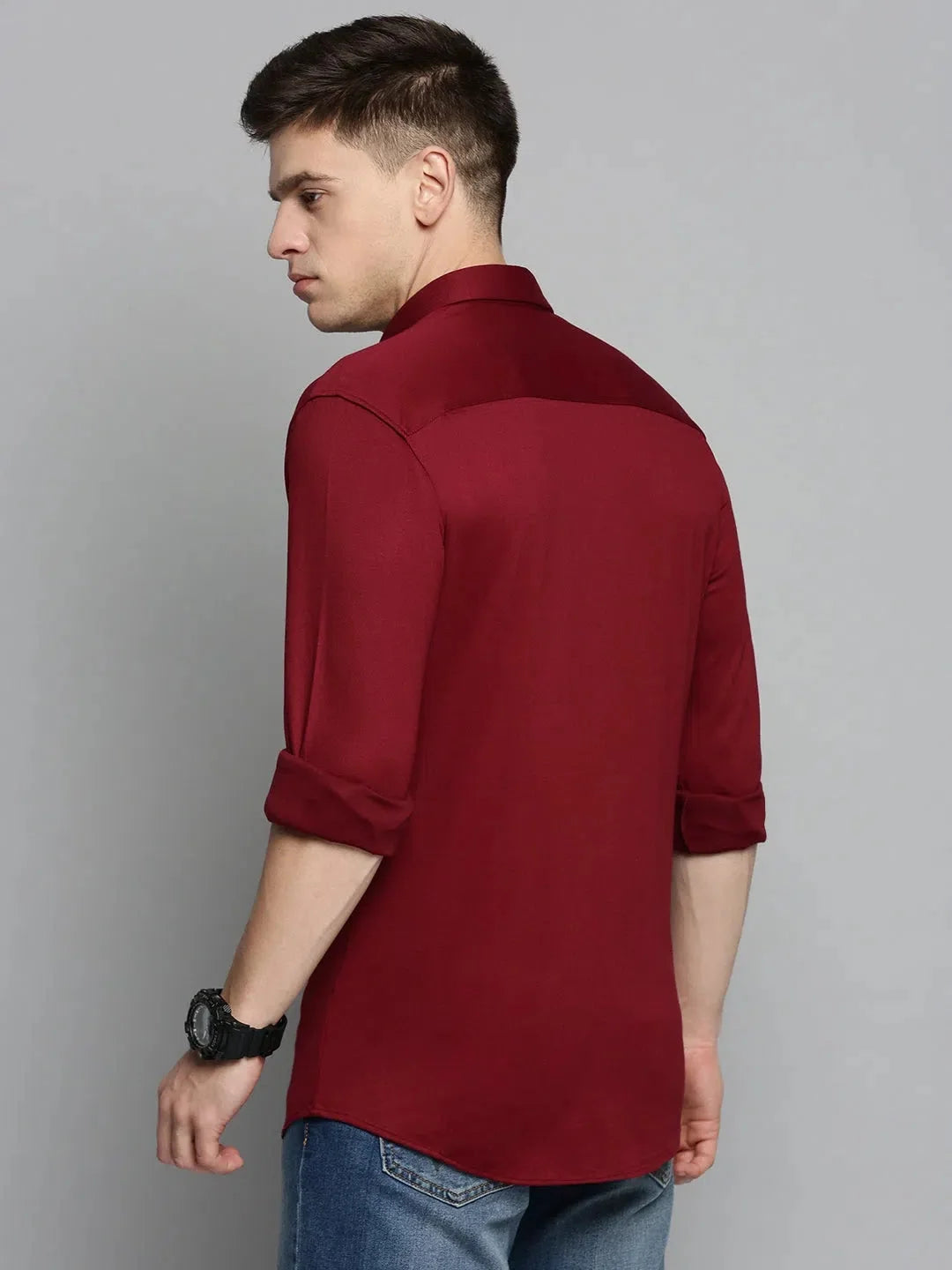 Red Solid Mens Shirt - Casual Cotton Shirt | DesiQlo