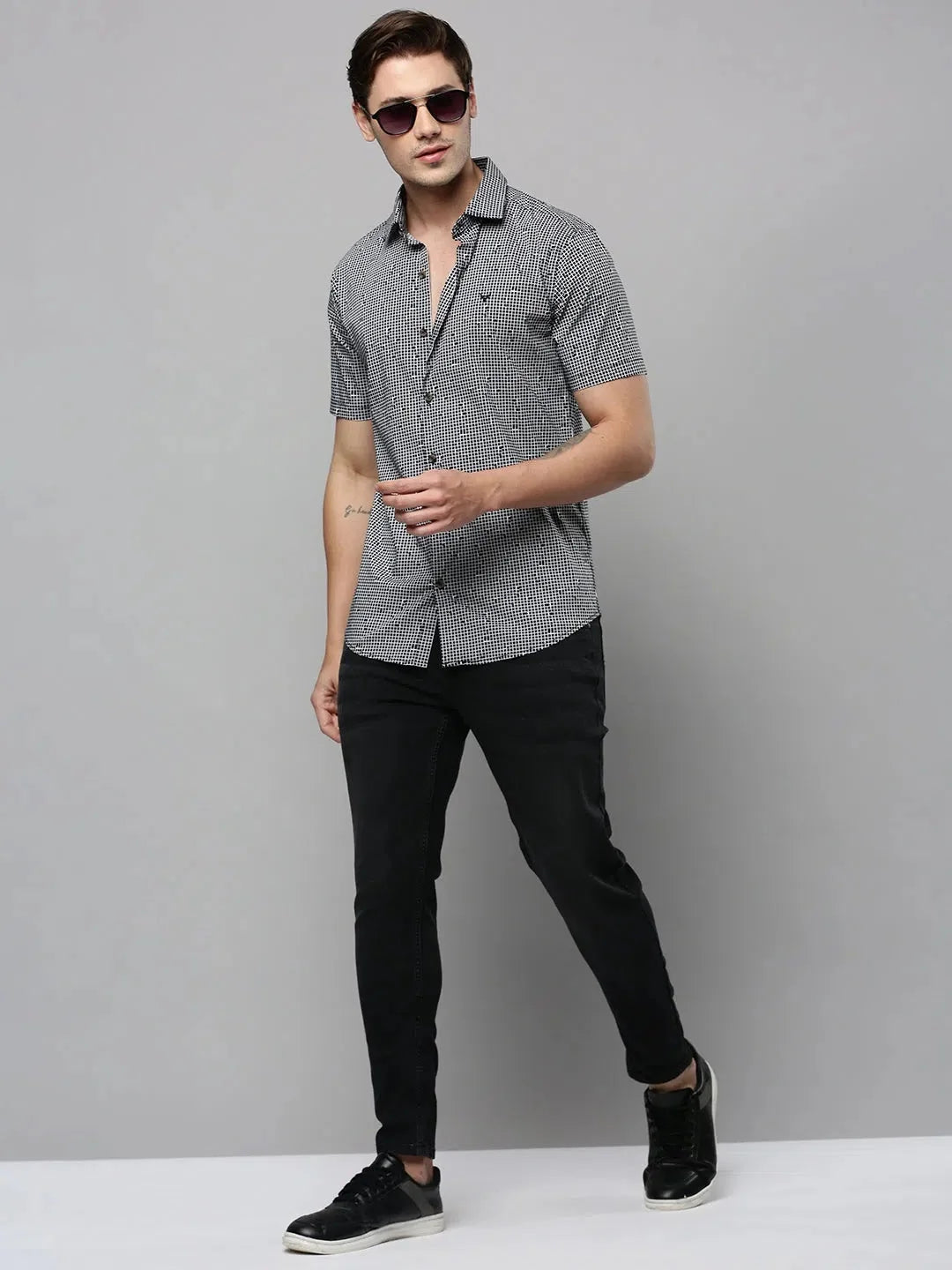 Black Checked Mens Shirt | Casual Cotton Shirt | DesiQlo