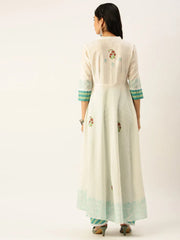 Women's White Printed Kurta Sets-JC-70-White