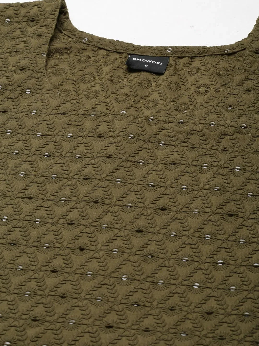 Olive Embellished Kurtas for Women | DesiQlo Indian Kurta