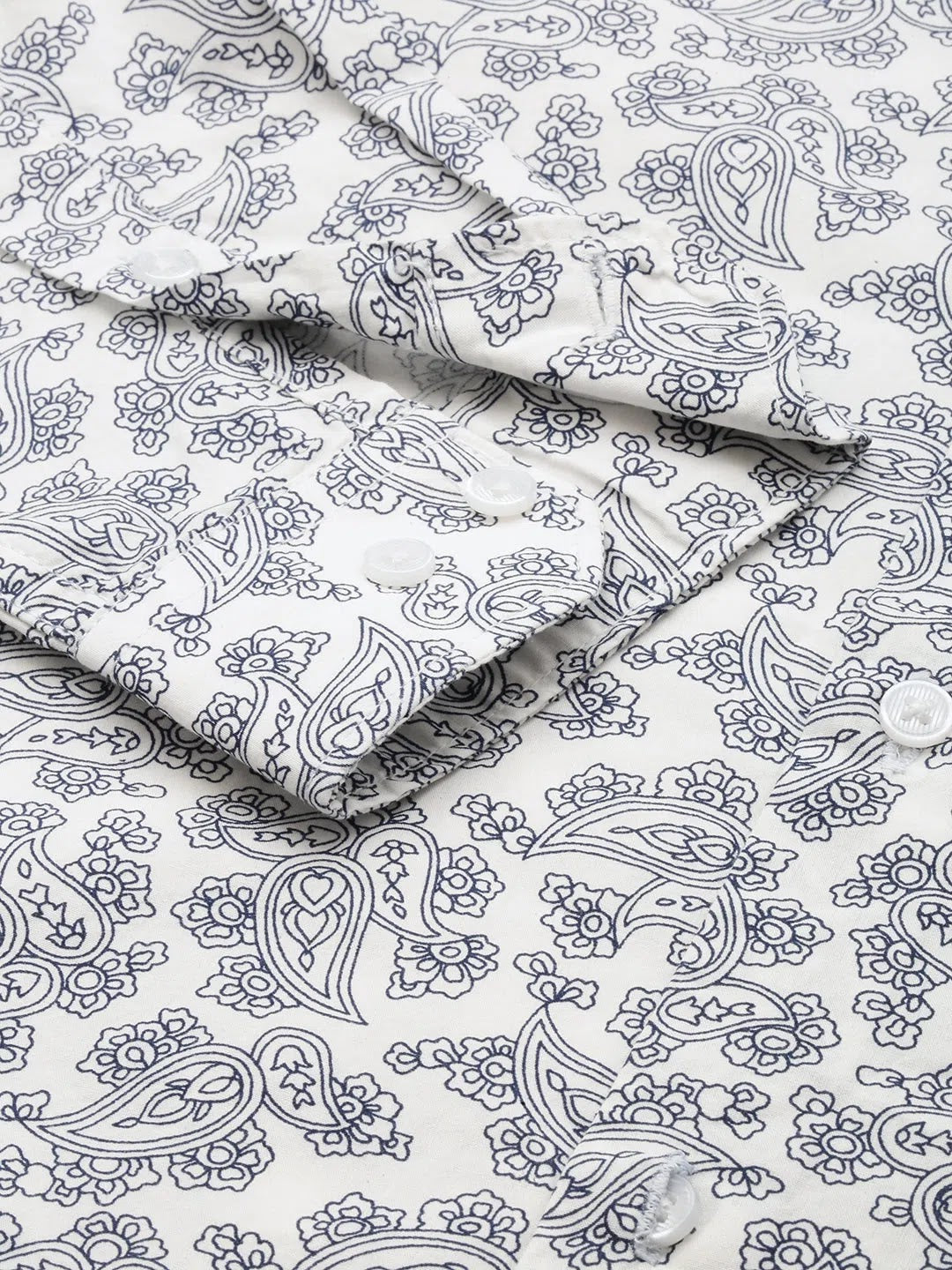 Shop White Printed Mens Shirt | Cotton Casual Shirt - DesiQlo