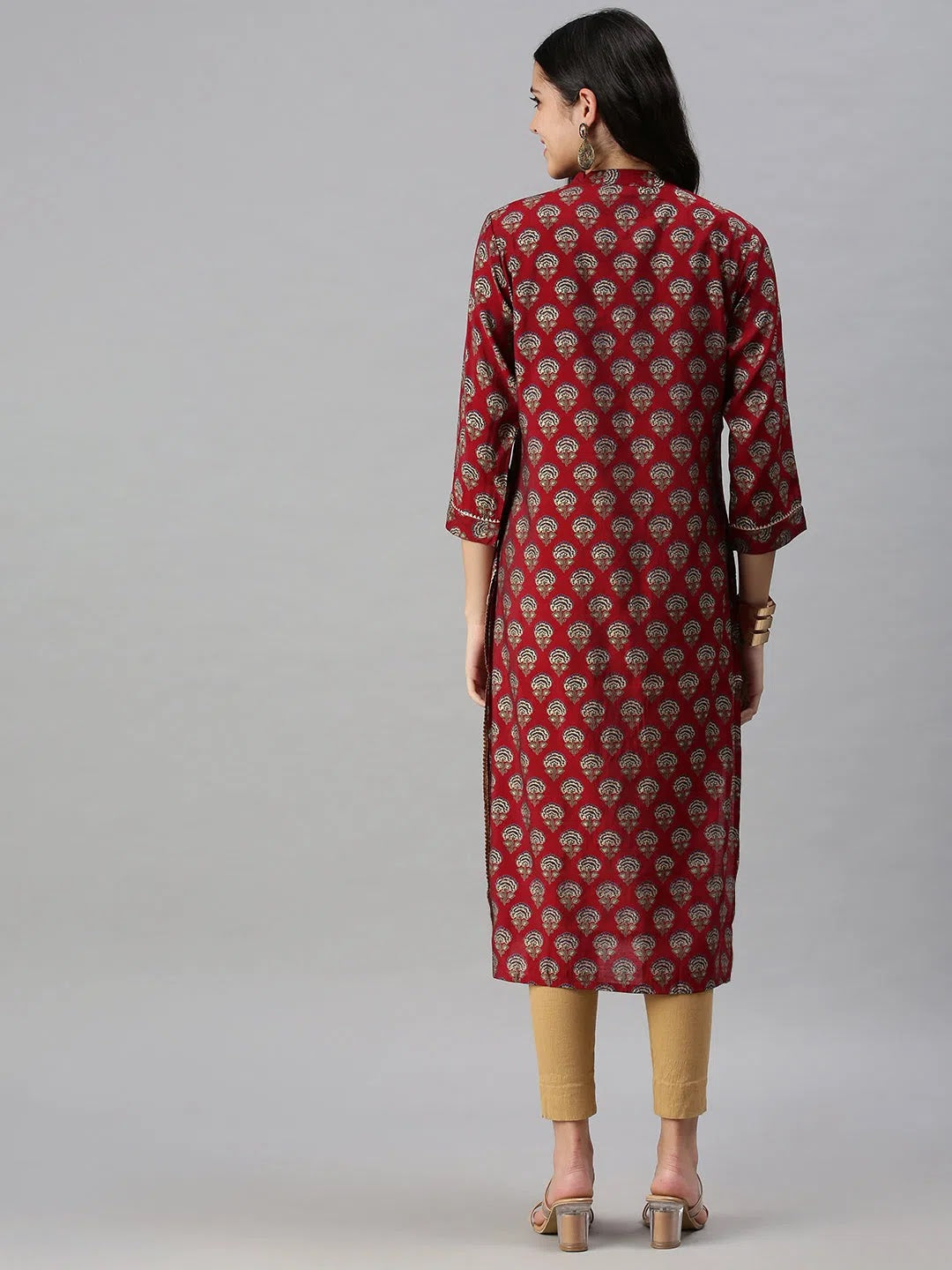 Red Printed Cotton Kurta | Stylish Indian Kurta for Women