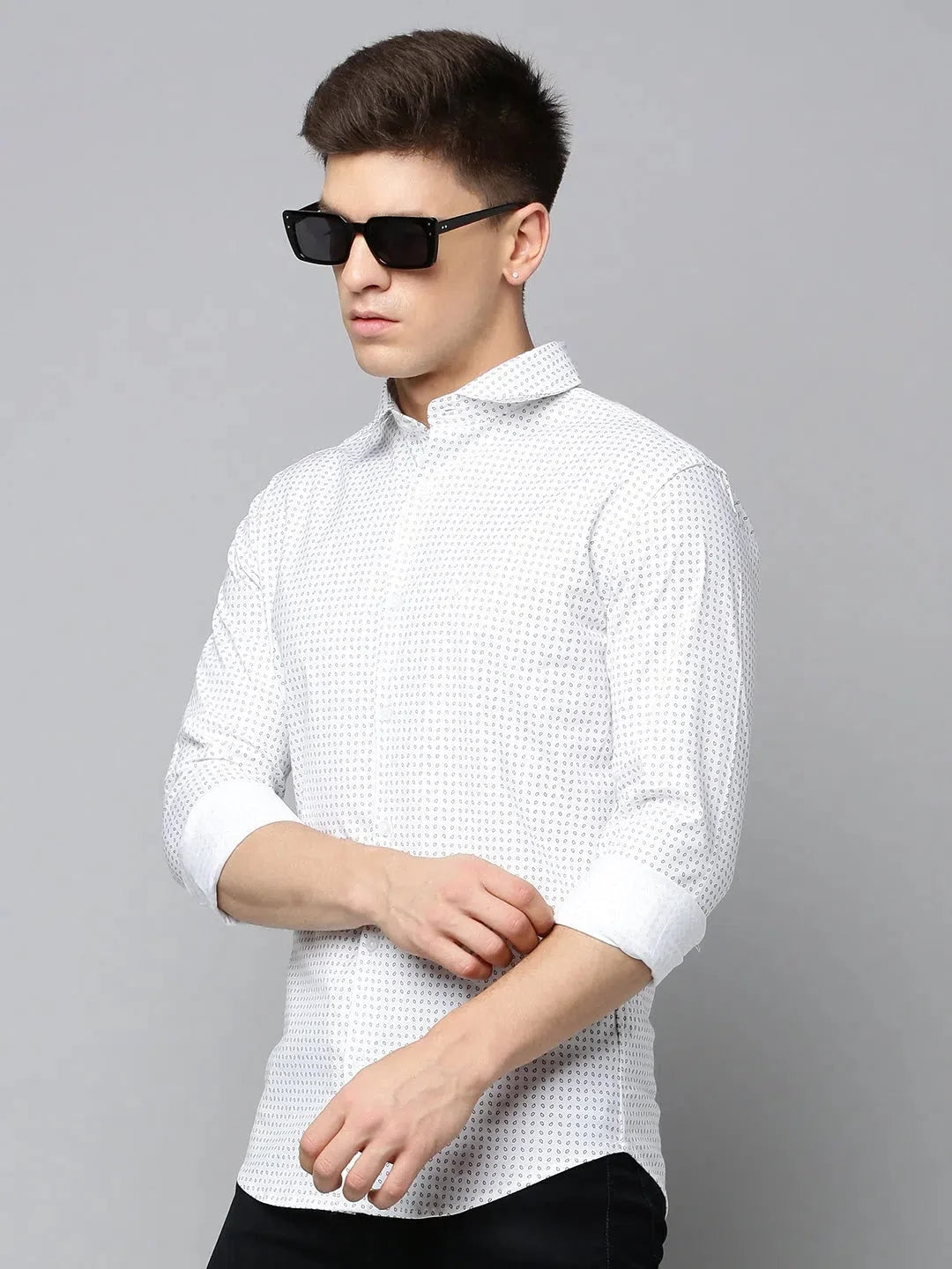 Trending White Printed Mens Shirt - Cotton Casual Shirt | DesiQlo