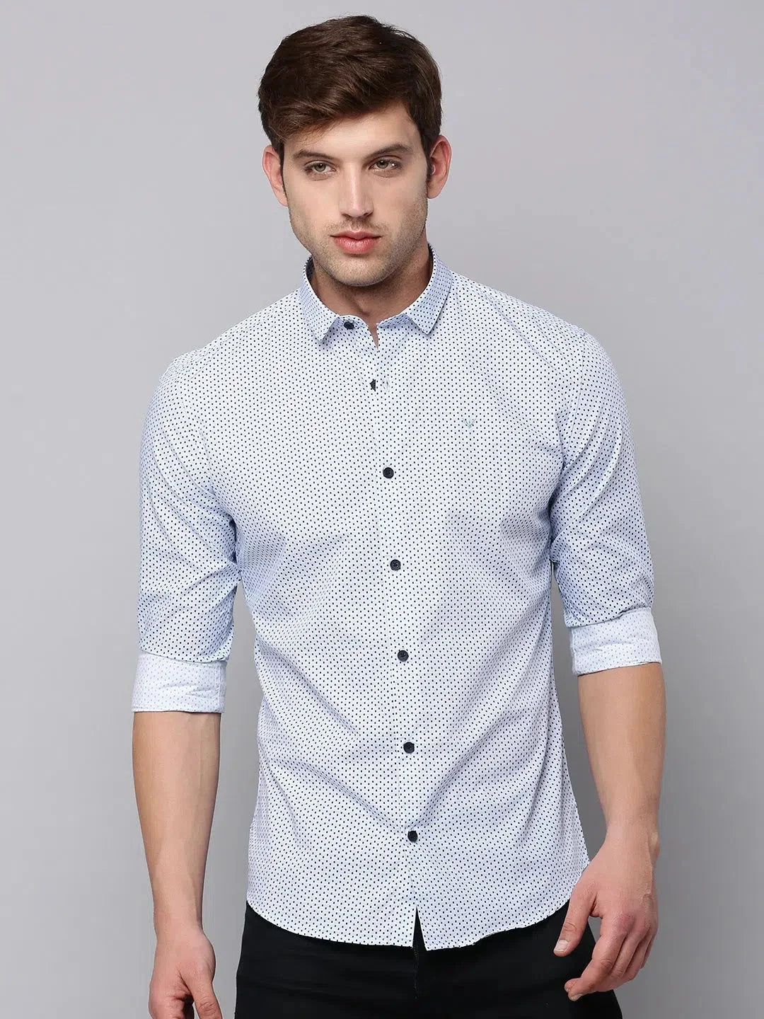 Blue Printed Cotton Mens Shirt - Casual & Stylish