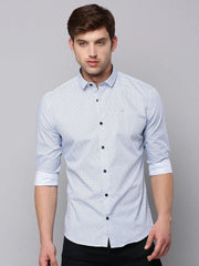 Men Blue Printed Casual Shirt-TKTPRINT-124-Blue
