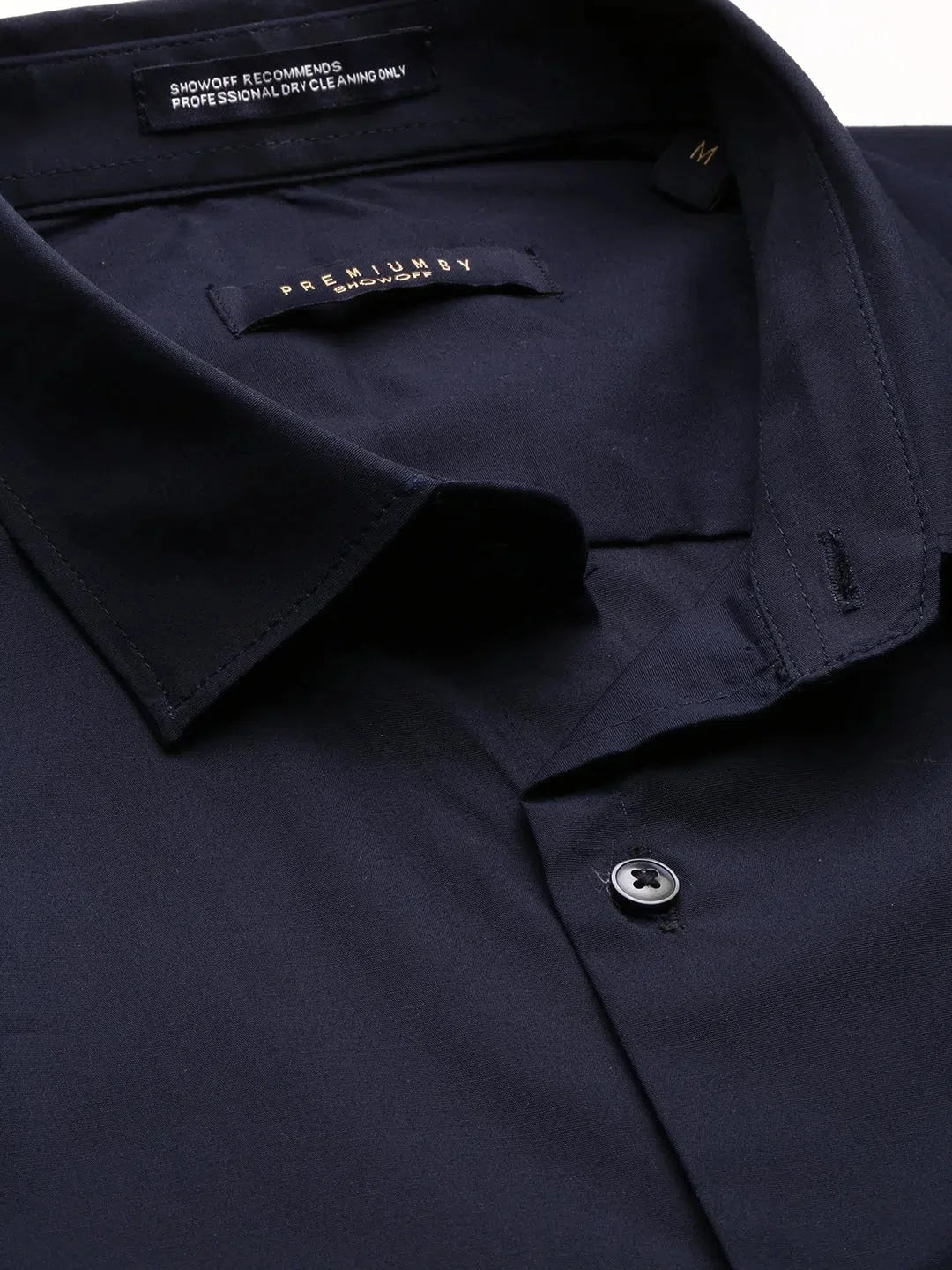 Men's Navy Solid Cotton Shirt | DesiQlo Formal Shirts