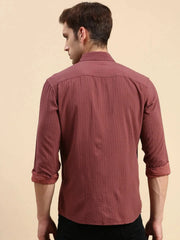 Men Mauve Printed Casual Shirt-COREPRINT-5425-Mauve