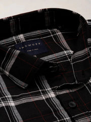 Men Black Checked Casual Shirt-DALTONCHECKS-4079-Black