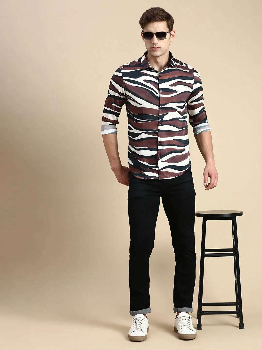 Men's Multi Printed Cotton Shirt - Casual Mens Shirt by DesiQlo