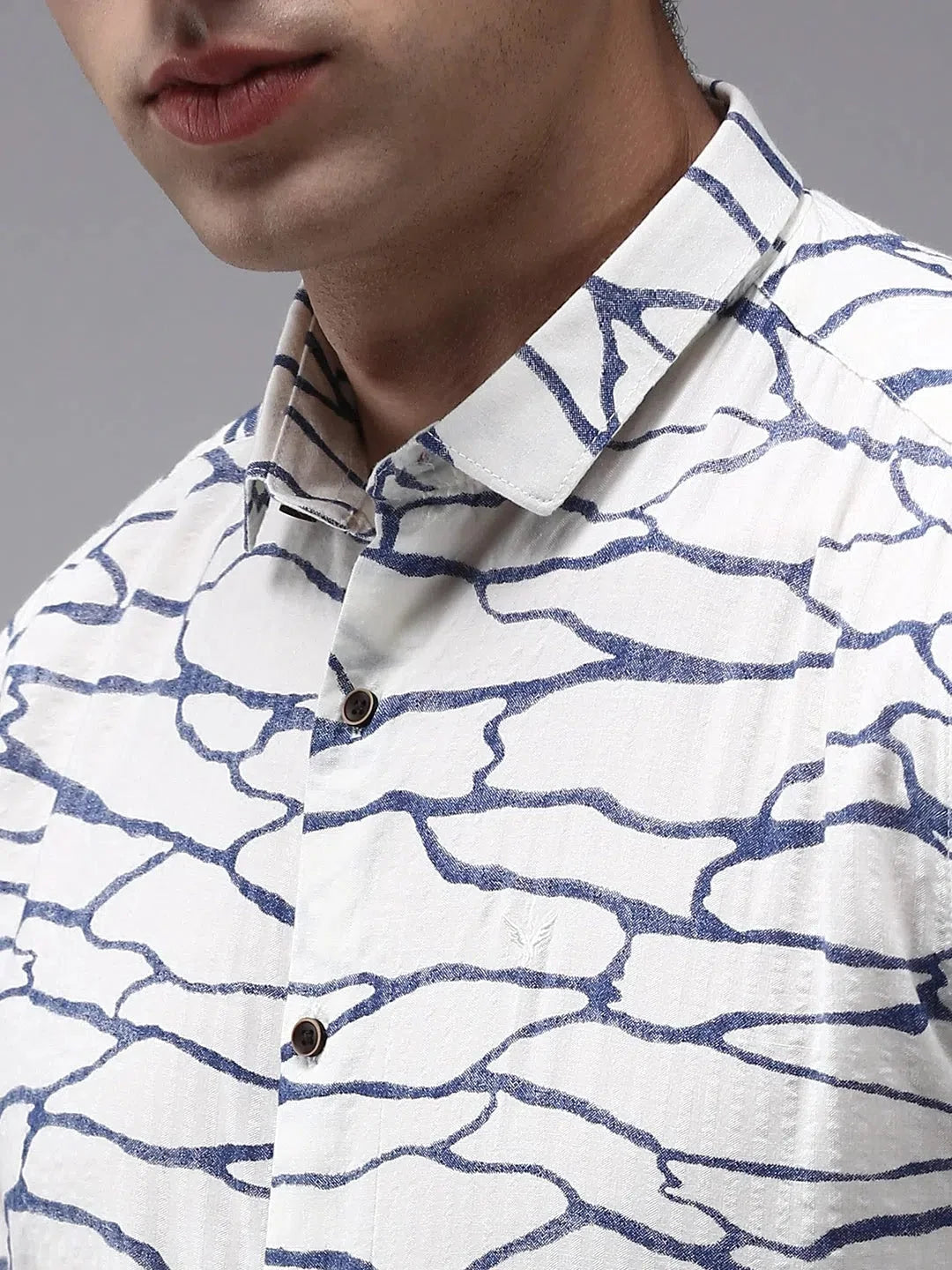 Offwhite Printed Mens Shirt | Casual Cotton Shirt by DesiQlo