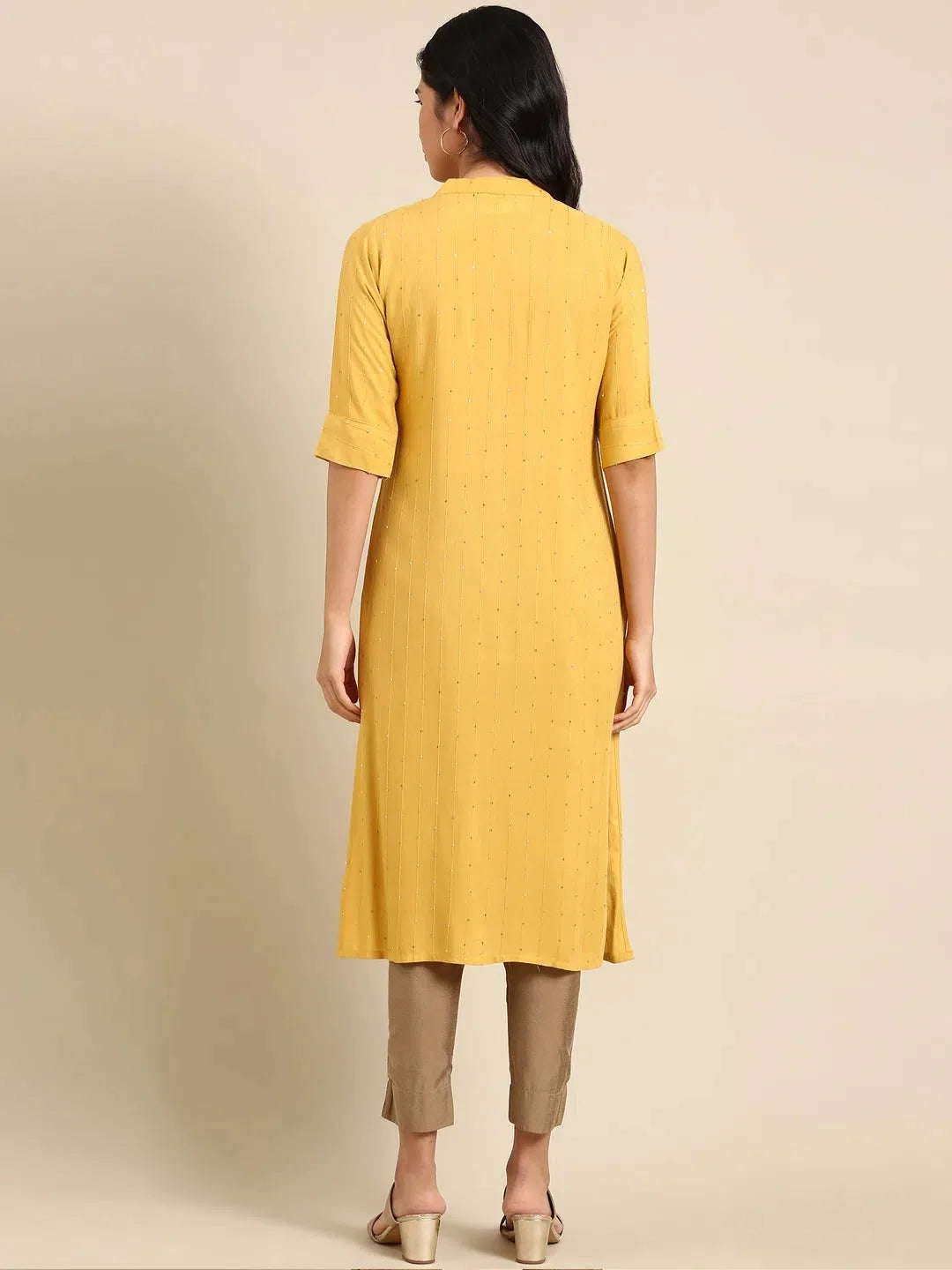 Mustard Solid Indian Kurta Ladies | Stylish Women's Kurtas