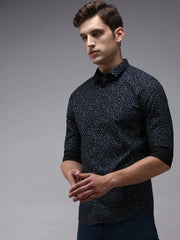 Men Blue Printed Casual Shirt-YONOPRINT-1496-Navyblue