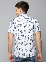 Men White Printed Casual Shirt-AMEOPRINT-5268-White