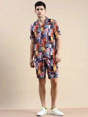 Men Multi Printed Casual Co ord Set-SEABREEZE-2138-Multi