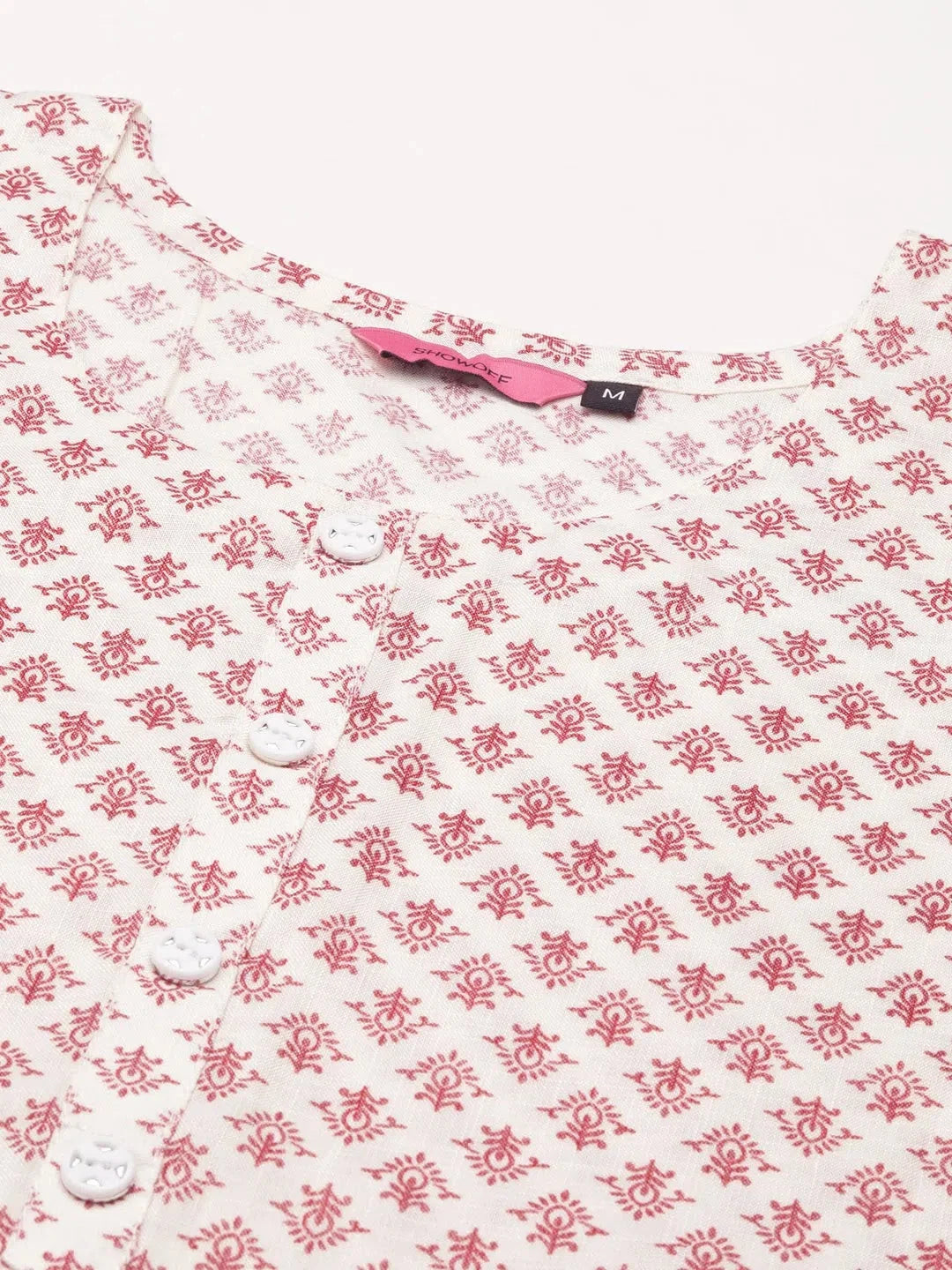 Off White Printed Cotton Kurta | Women's Indian Kurta Ladies