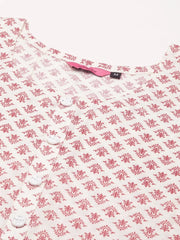 Women's Off White Printed Straight Kurta-SKC-3374-Offwhite
