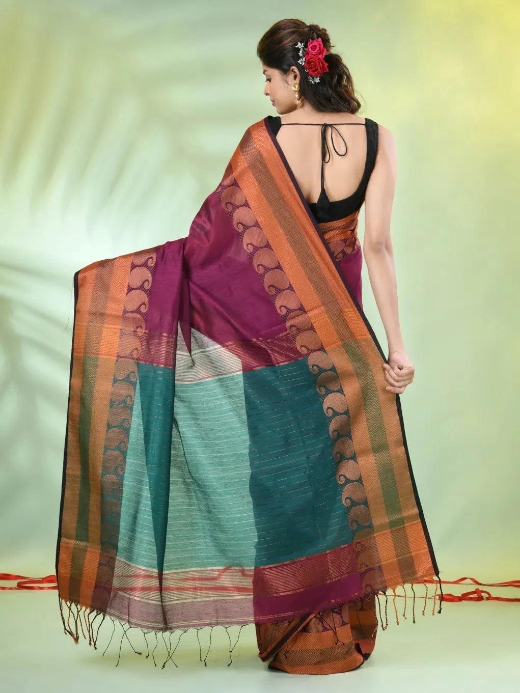 Magenta Cotton Zari Saree | Indian Sarees Online