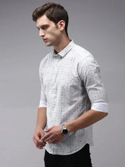 Men Grey Checked Casual Shirt-GRAYSONPRINT-1528-Grey