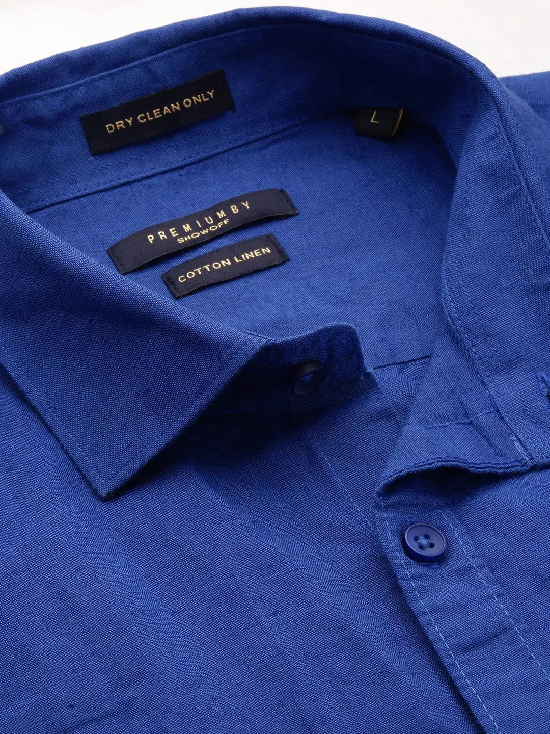Shop Blue Solid Mens Shirt - Cotton Casual Shirt | DesiQlo