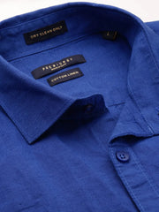 Men Blue Solid Casual Casual Shirts-SPARROW-1756-Blue