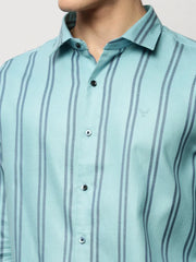 Men Blue Striped Casual Casual Shirts-YARROWSTRIPE-5637-Blue