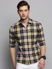 Men Navy Checked Casual Shirt-BOXERCHECKS-3339-Navyblue
