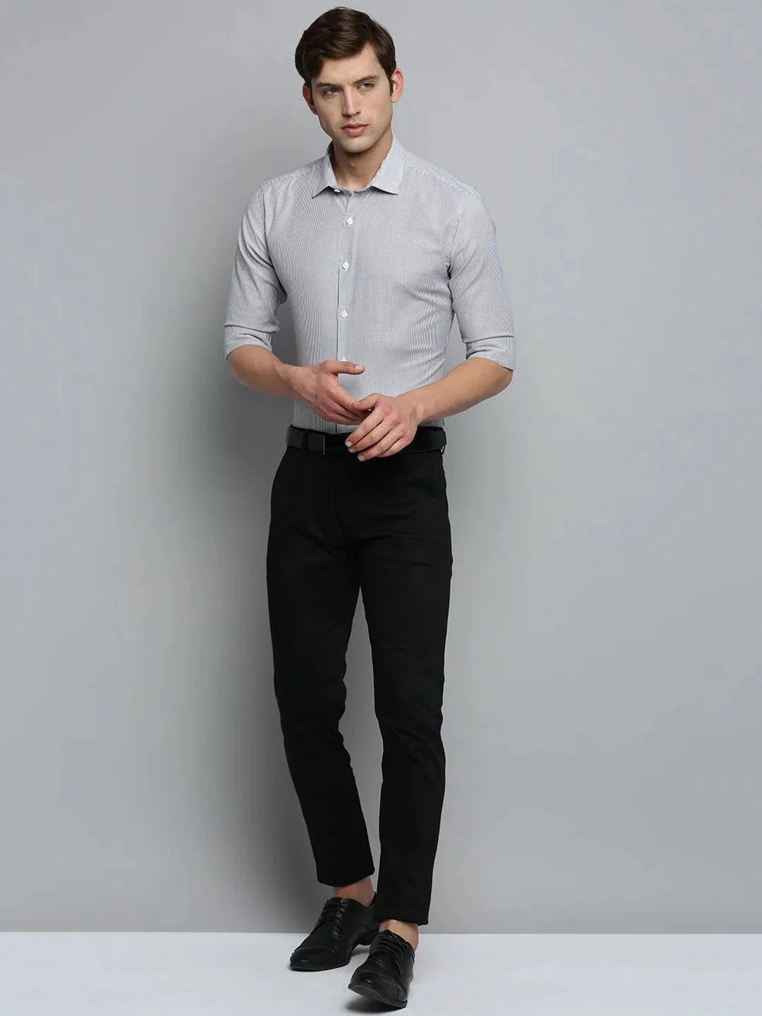 White Striped Formal Shirts - DesiQlo Cotton Mens Shirt