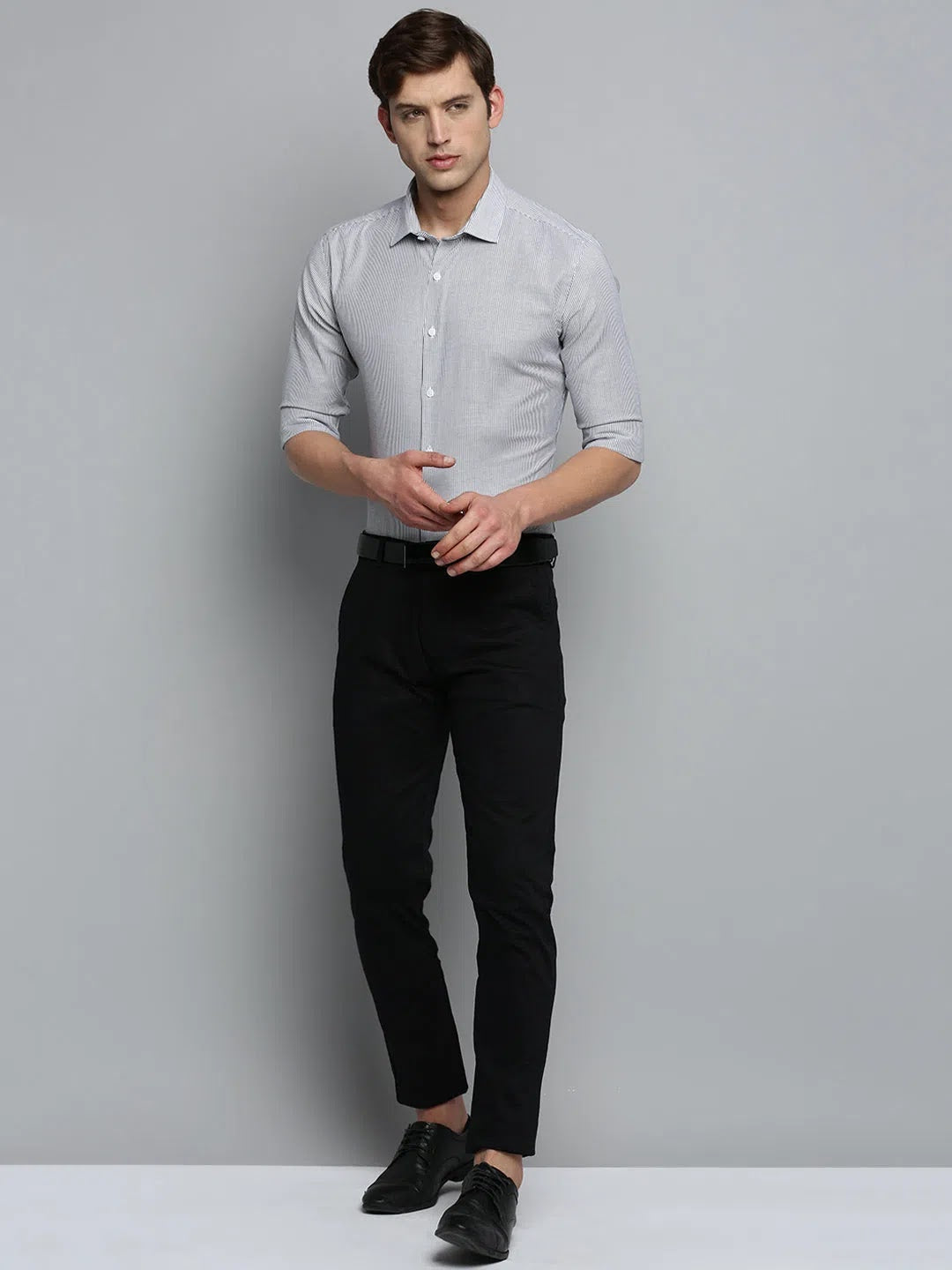 White Striped Formal Shirts - DesiQlo Cotton Mens Shirt