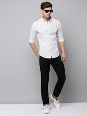 Men Cream Printed Casual Shirt-TKTPRINT-125-Cream