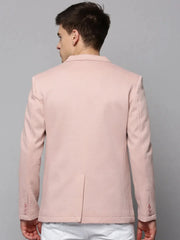 Men Pink Solid Blazer-LBR-4500-Pink