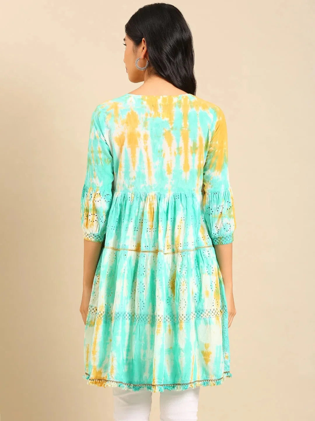 Multicolor Solid Cotton Anarkali Kurta | Anarkali Kurti for Women