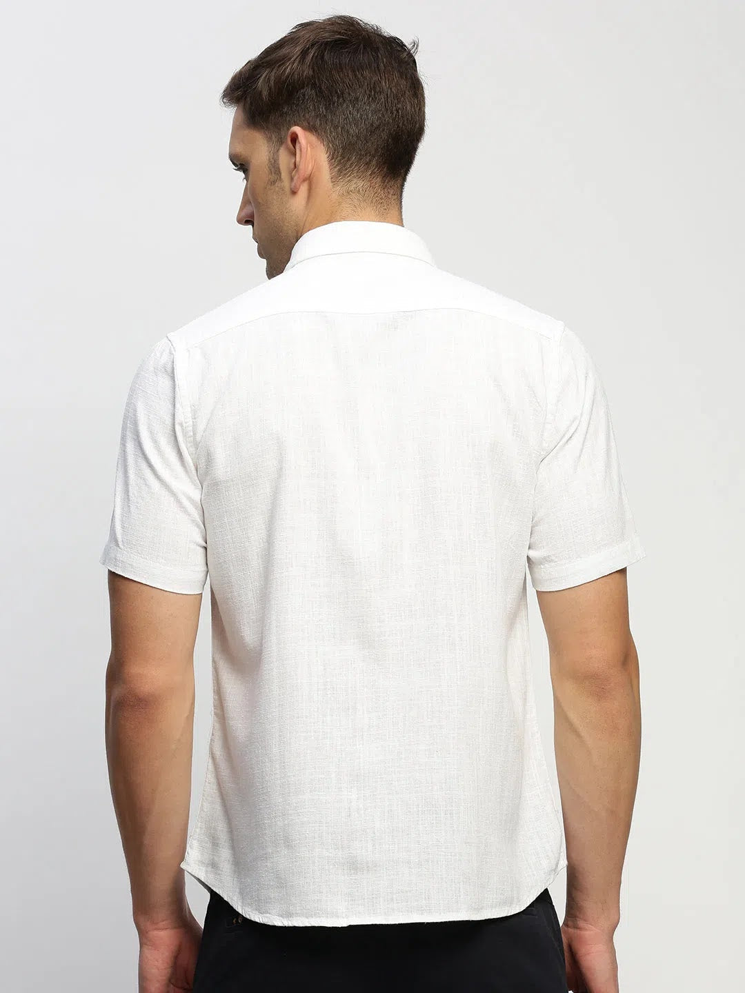 Men's White Solid Cotton Shirt - Essential Formal Shirts