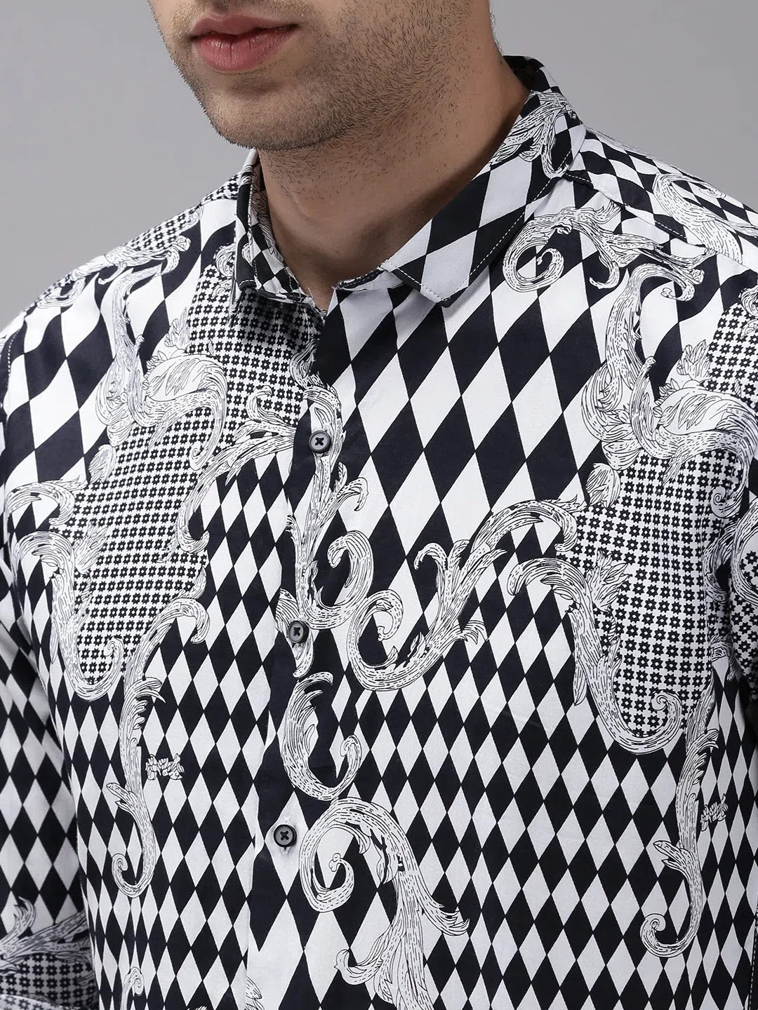 DesiQlo Black Printed Cotton Mens Shirt | Casual Style